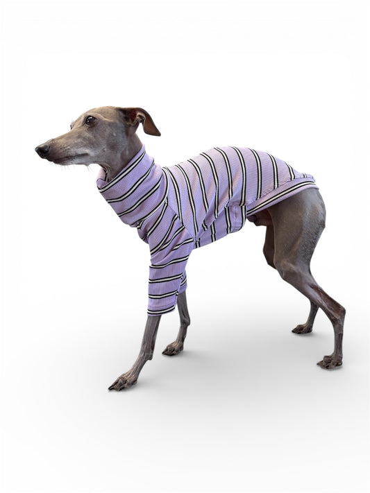 Ribbed Jersey T-Shirt - Lilac Stripe