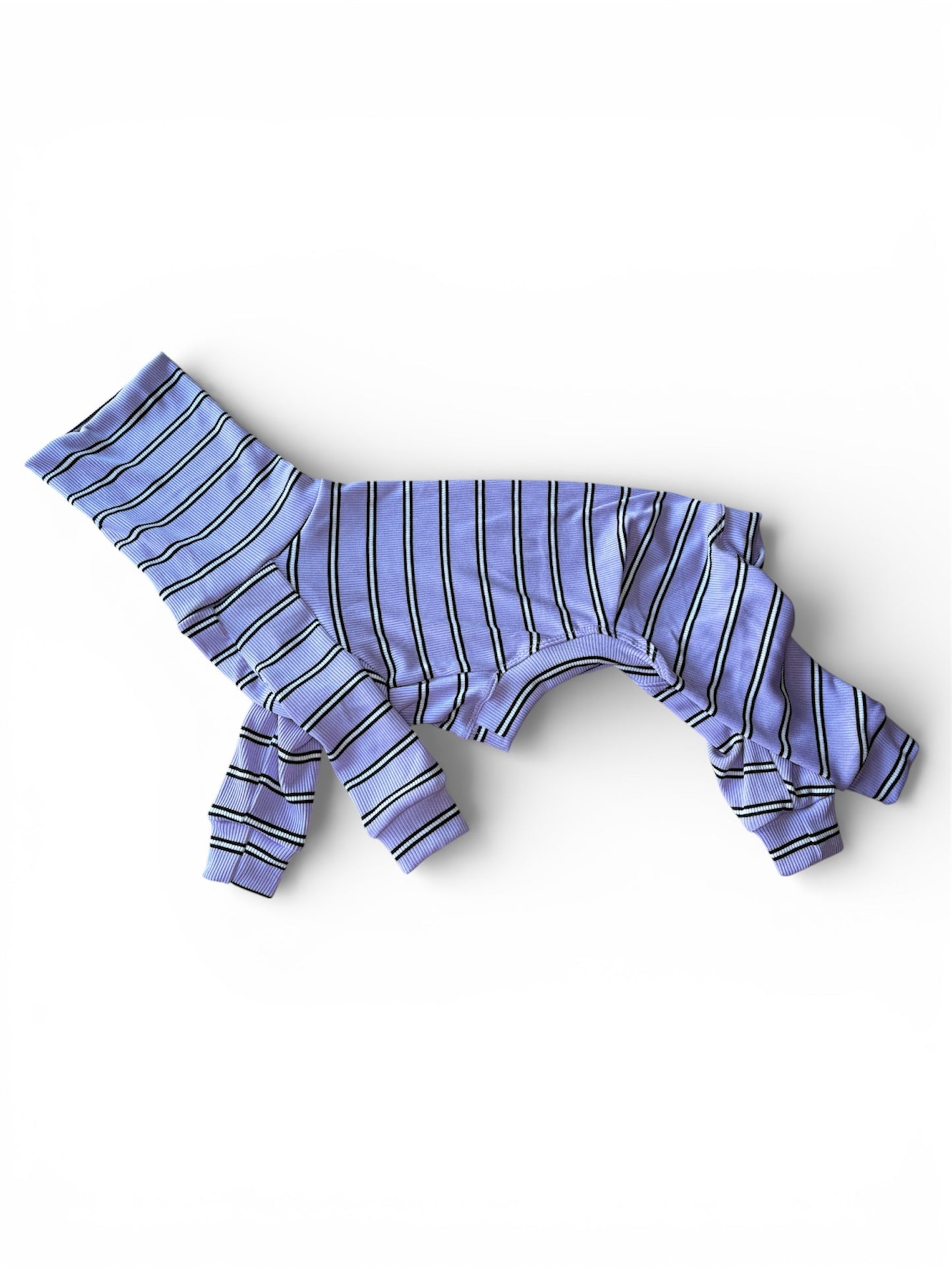 Ribbed Jersey Suit - Lilac Stripe