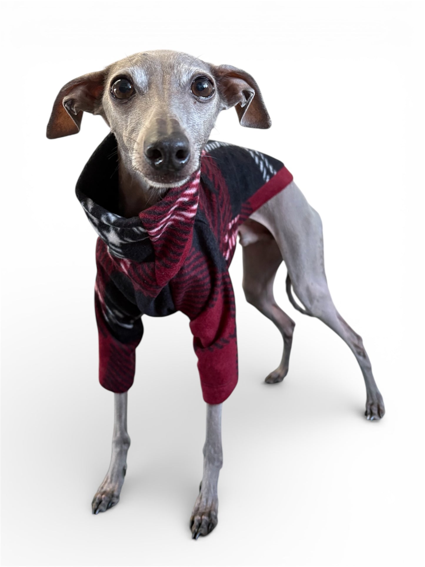 Fleece Jumper - Burgundy Tartan