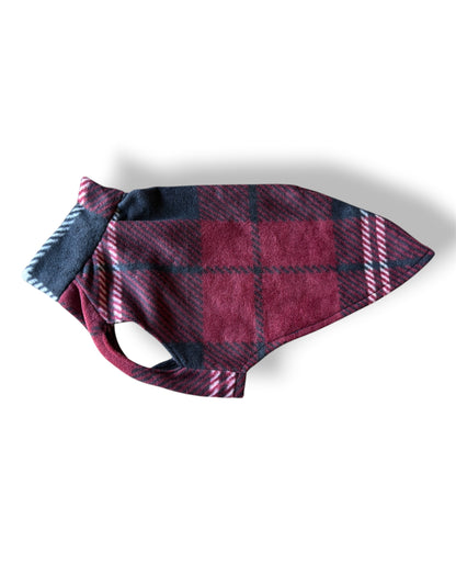 Fleece Vest - Burgundy Tartan