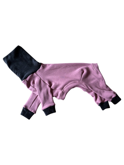 Fleece Lined Sweatshirt Suit - Pink & Black