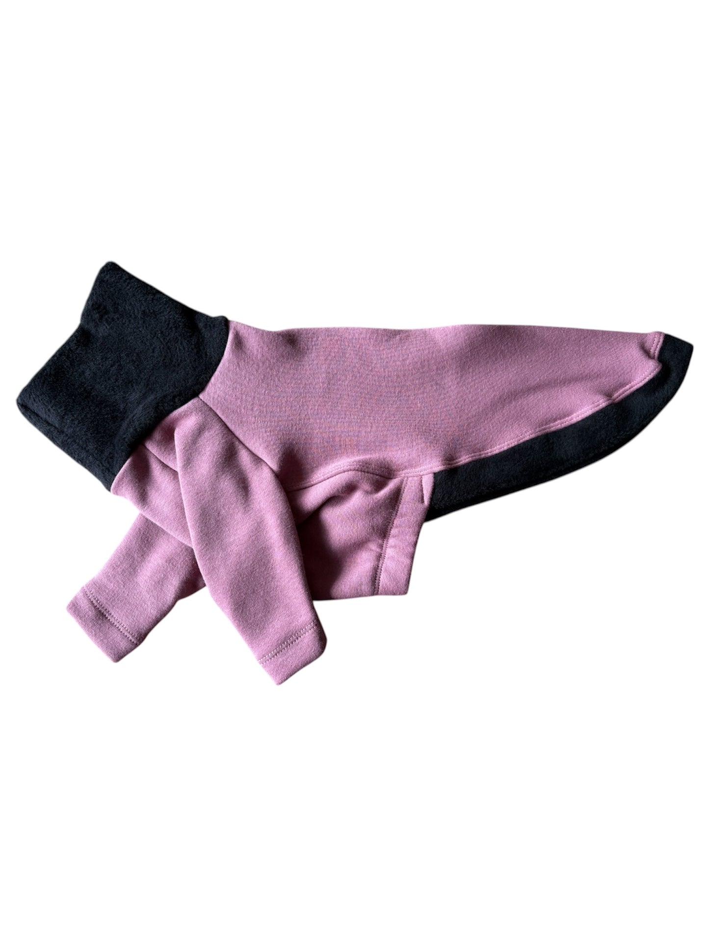 Fleece Lined Sweatshirt Jumper - Pink & Black
