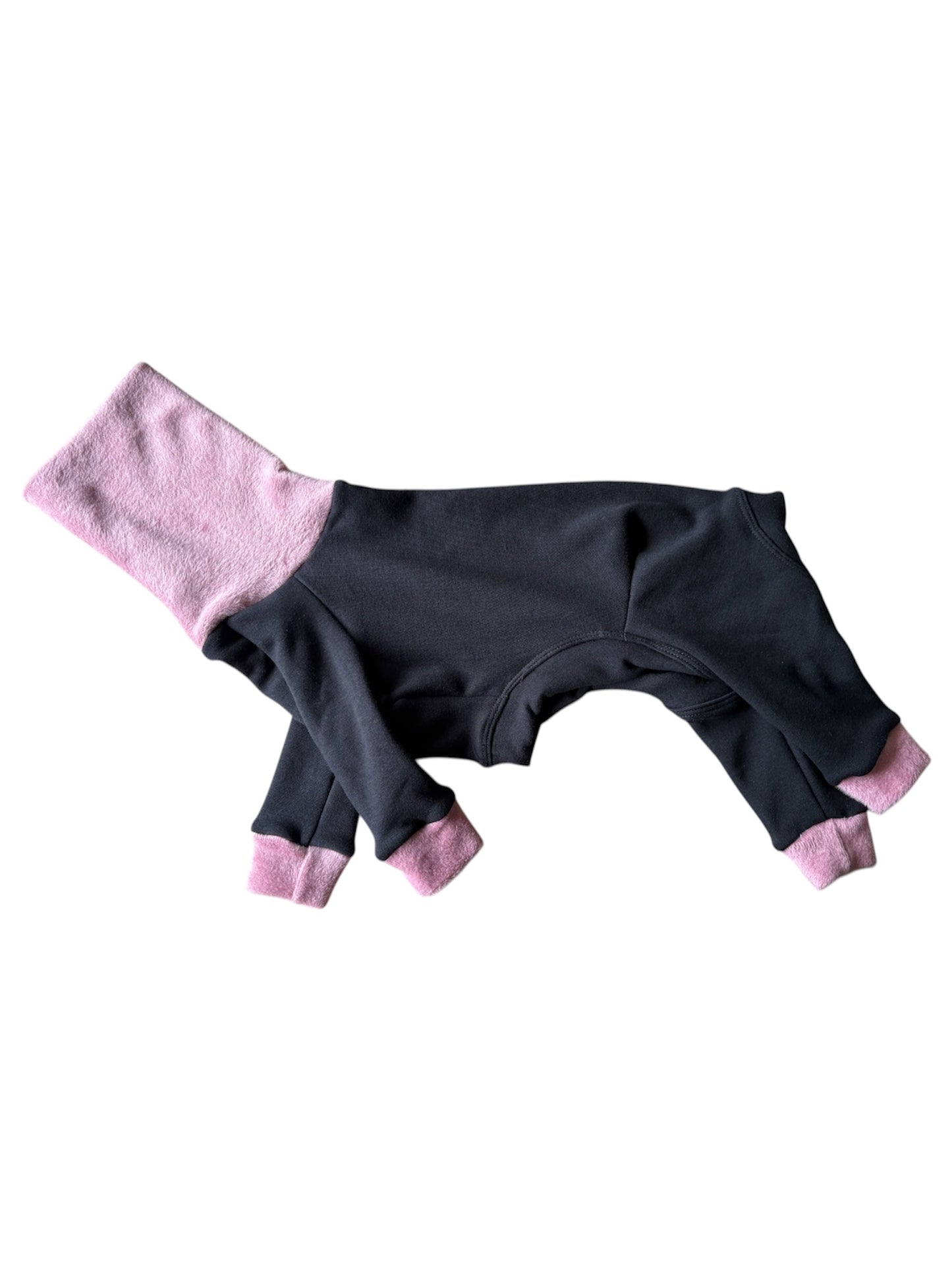 Fleece Lined Sweatshirt Suit - Black & Pink