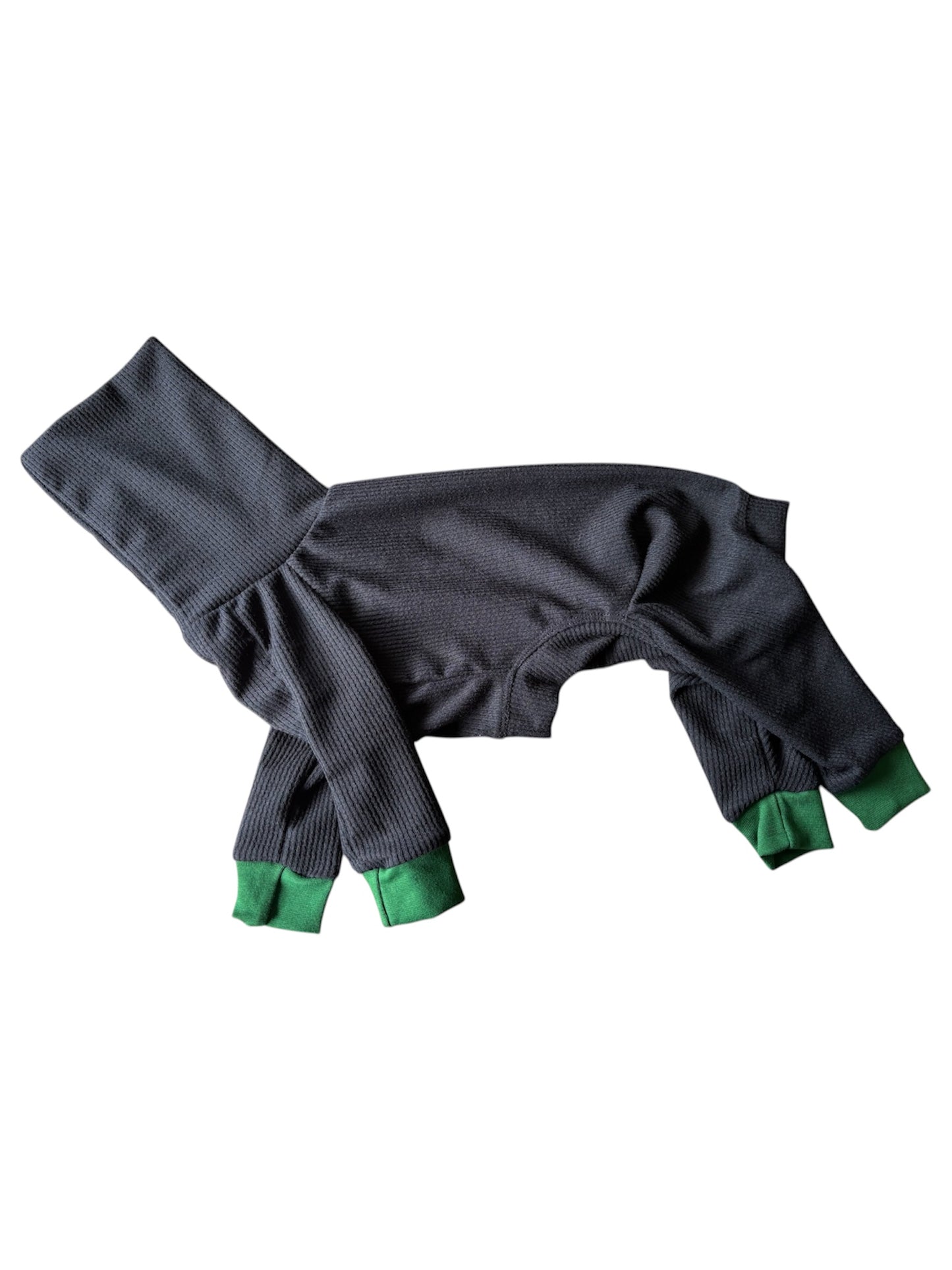 Ribbed Jersey Suit - Black & Green