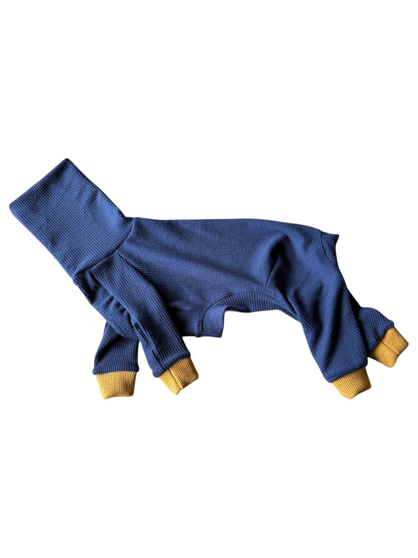 Ribbed Jersey Suit - Blue & Yellow