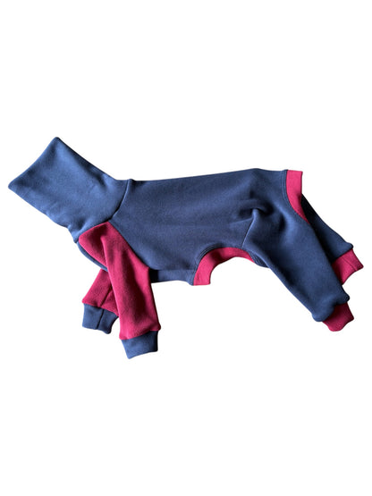 Ultra-Stretch Fleece Suit - Blue & Red