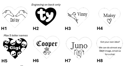Engraved Dog Tags - Heart