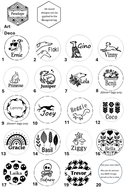 Engraved Dog Tags - Hexagonal