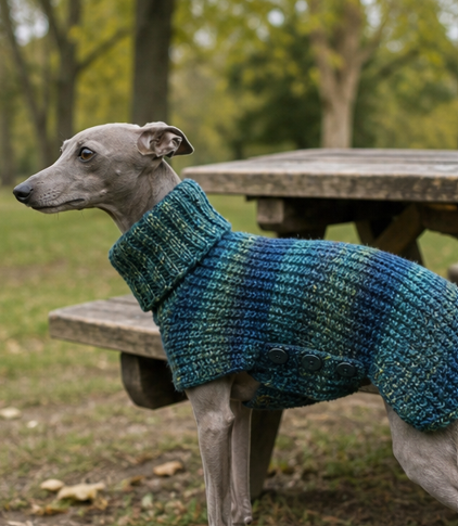 Knitted Coat - Button Up - Peacock Blue
