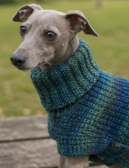 Knitted Coat - Button Up - Peacock Blue