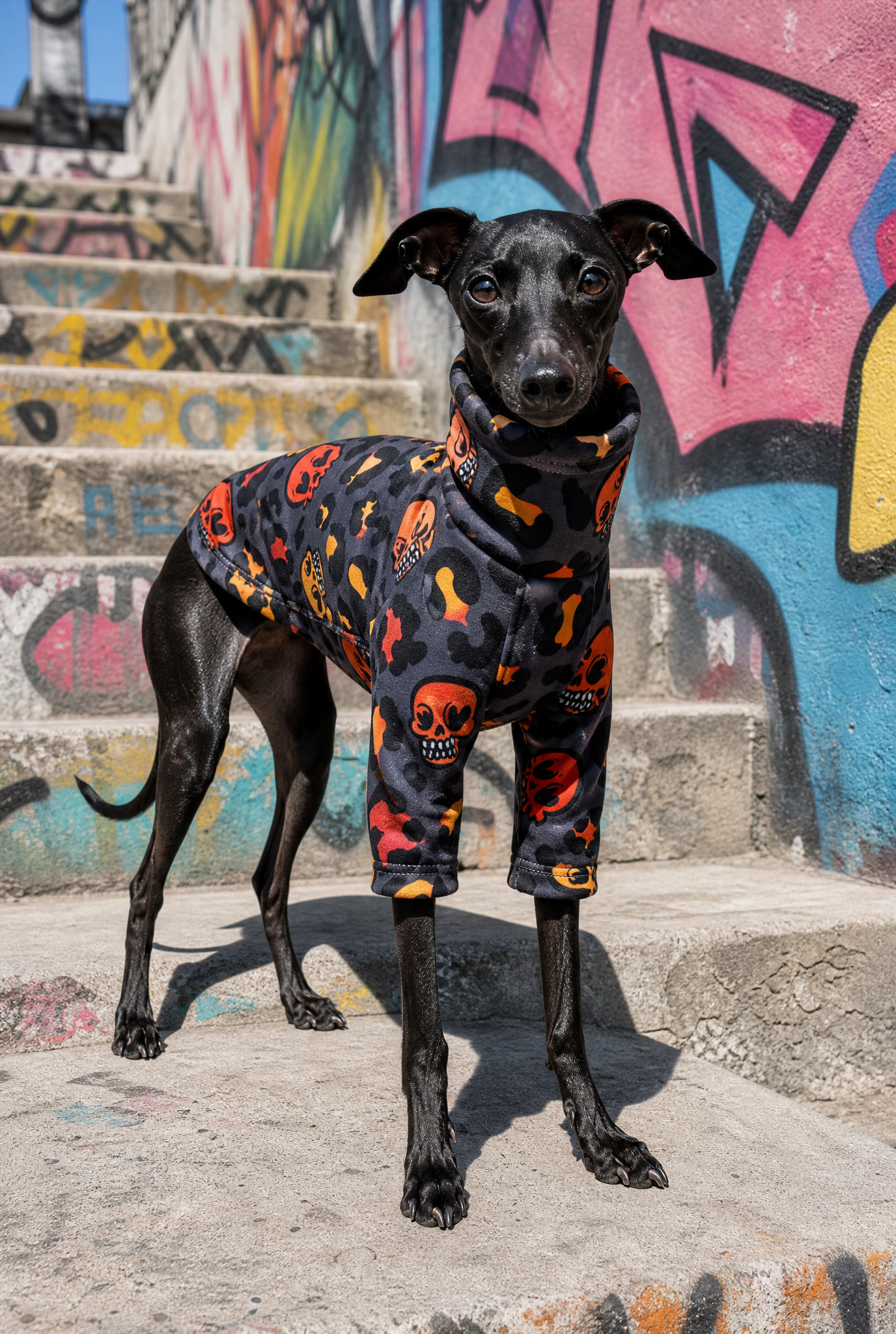 Italian Greyhound and Whippet clothing, sighthound jumpers, dog fleece, dog pyjamas, knitted dog sweaters, Whippet coats, Italian Greyhound jumpers, warm dog clothing, slim fit dogwear, luxury dog apparel, cosy dog fleece, dog hoodies, handmade sighthound clothing, lightweight dog coats, stylish dog outfits, winter dogwear for Whippets and Italian Greyhounds.