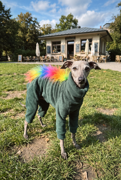 FUZZIES Fleece Lined Sweatshirt Suit - Rainbow