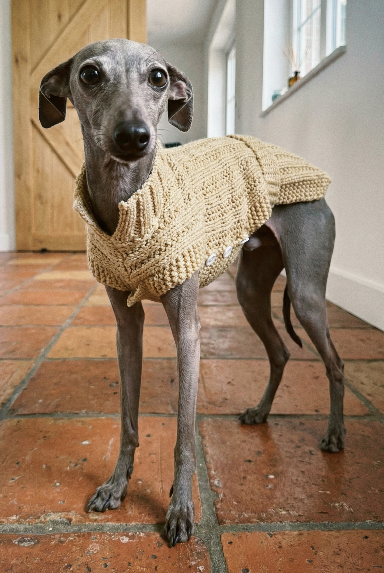 Italian greyhound whippet small sighthound clothing clothes jumper coat rain mac waterproof coat warm spring lightweight jersey cotton UK british London Iggy Wiggy Xolo