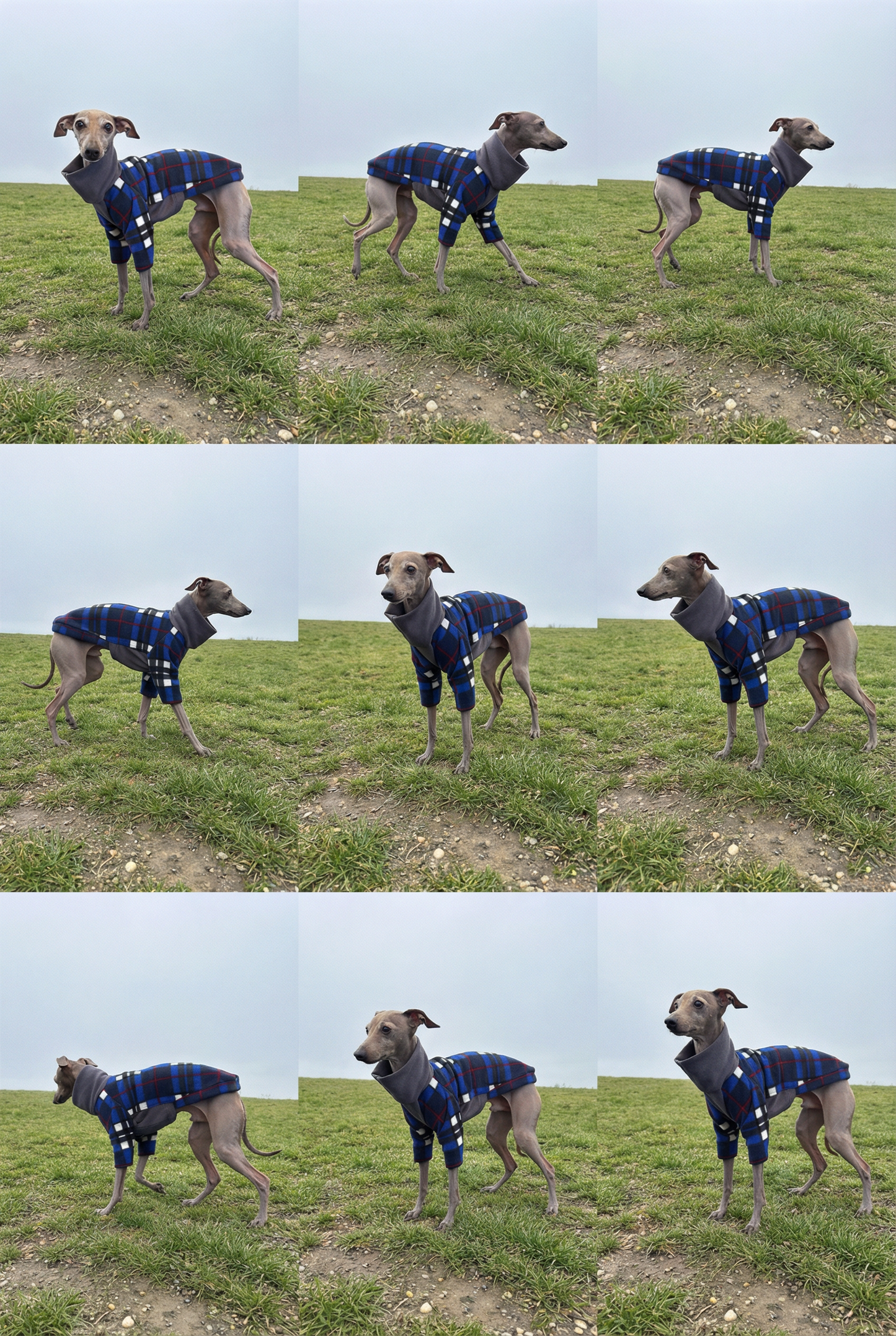 Fleece & Jersey Blend Jumper - Blue Plaid Tartan Mix