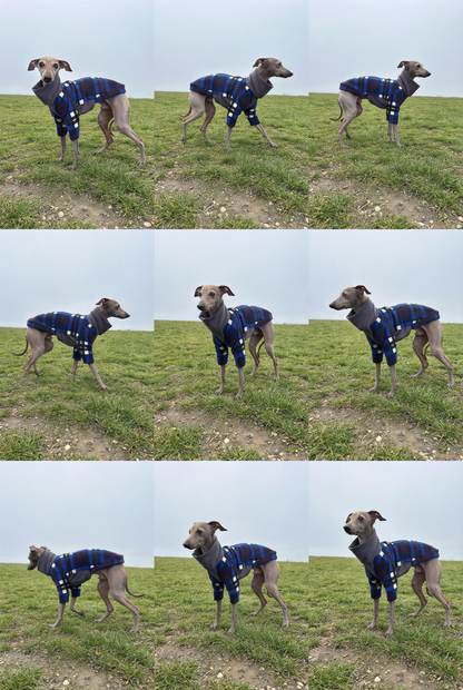 Fleece & Jersey Blend Jumper - Blue Plaid Tartan Mix