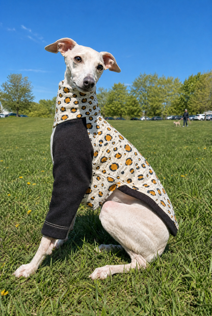 Fleece Lined Sweatshirt Jumper - Leopard Print