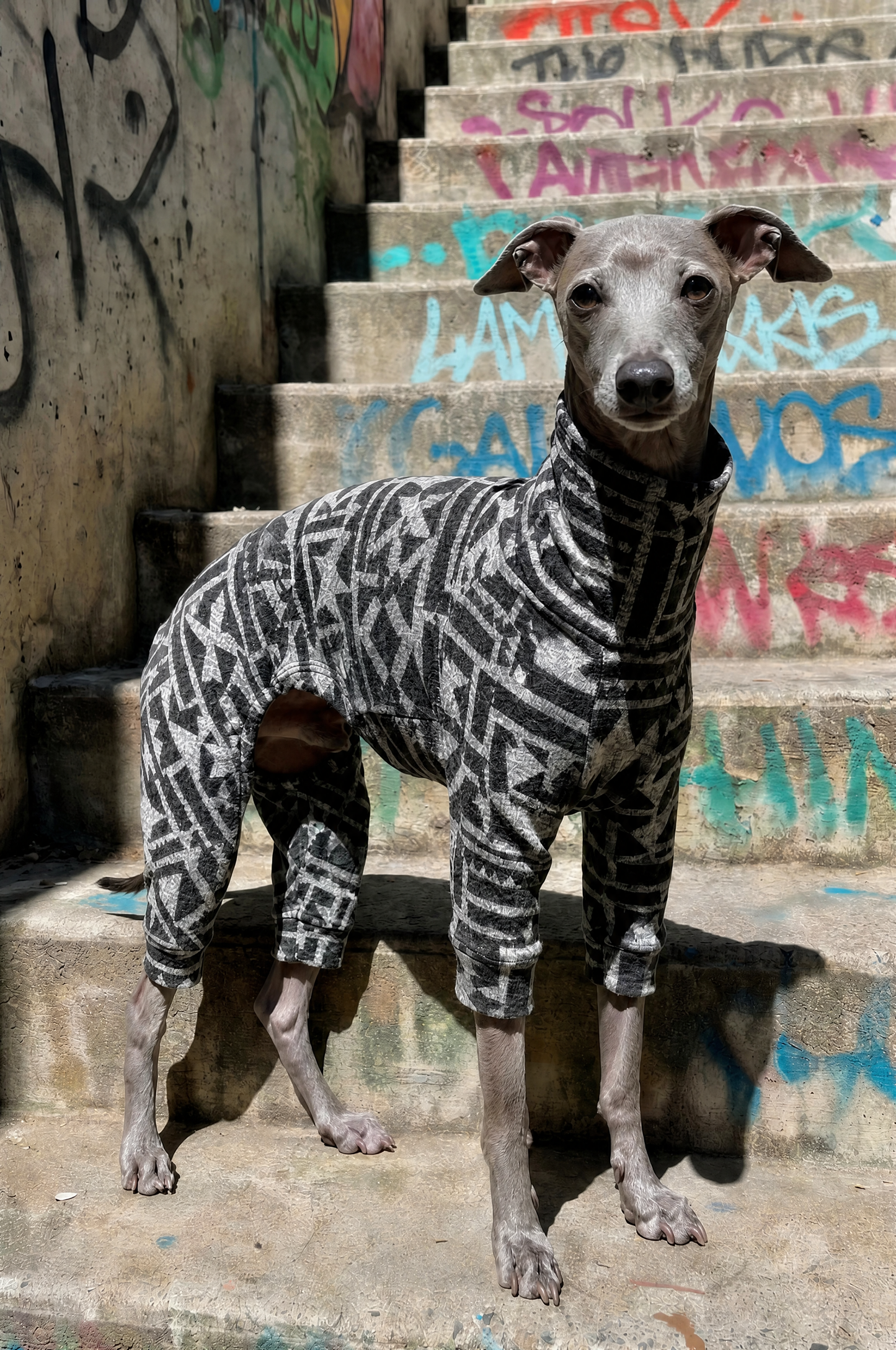 Italian Greyhound and Whippet clothing, sighthound jumpers, dog fleece, dog pyjamas, knitted dog sweaters, Whippet coats, Italian Greyhound jumpers, warm dog clothing, slim fit dogwear, luxury dog apparel, cosy dog fleece, dog hoodies, handmade sighthound clothing, lightweight dog coats, stylish dog outfits, winter dogwear for Whippets and Italian Greyhounds.