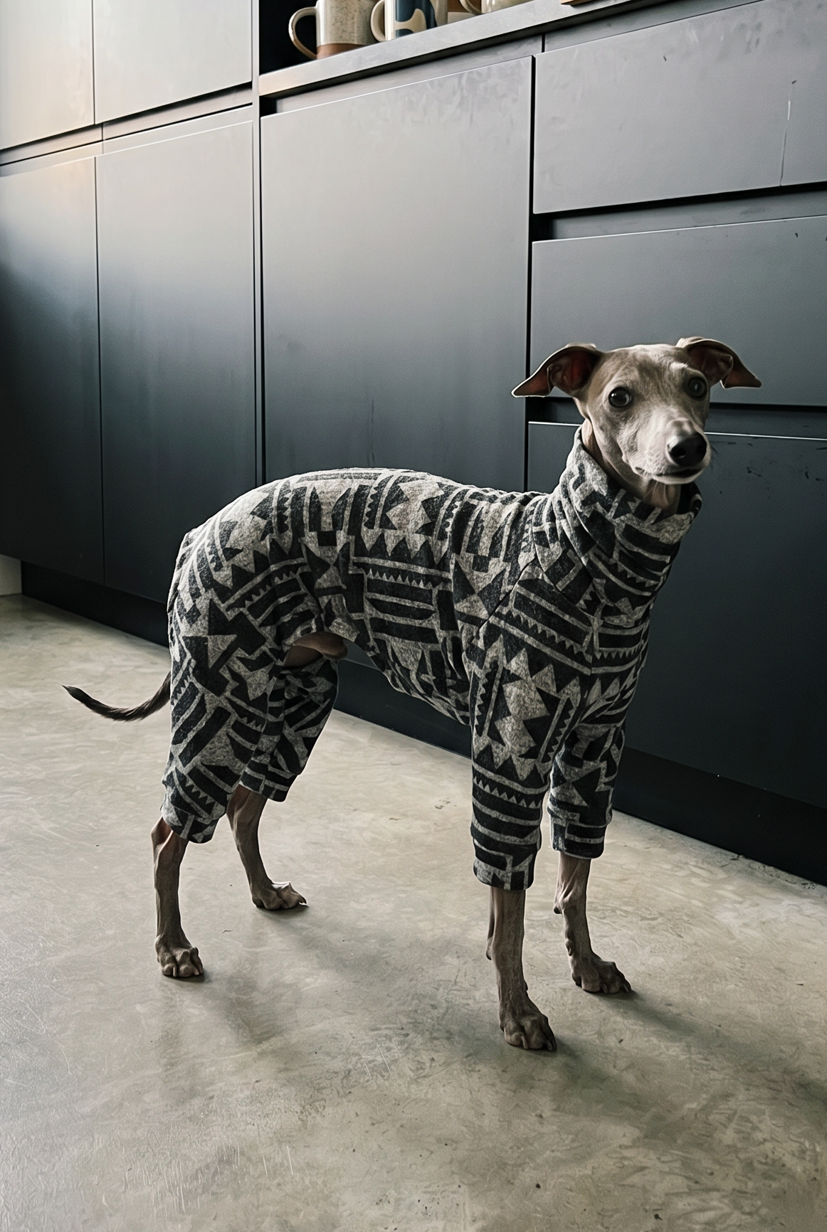 Italian Greyhound and Whippet clothing, sighthound jumpers, dog fleece, dog pyjamas, knitted dog sweaters, Whippet coats, Italian Greyhound jumpers, warm dog clothing, slim fit dogwear, luxury dog apparel, cosy dog fleece, dog hoodies, handmade sighthound clothing, lightweight dog coats, stylish dog outfits, winter dogwear for Whippets and Italian Greyhounds.
