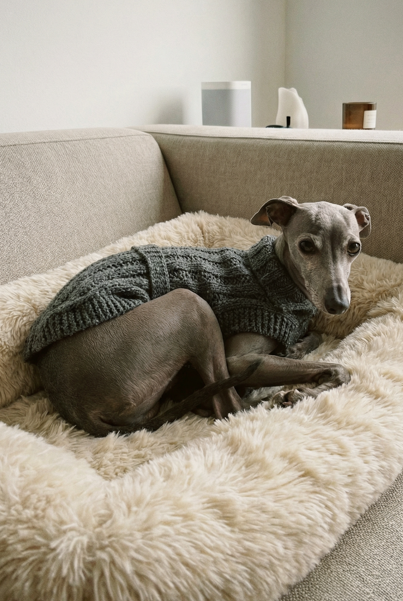 Italian greyhound whippet small sighthound clothing clothes jumper coat rain mac waterproof coat warm spring lightweight jersey cotton UK british London Iggy Wiggy Xolo